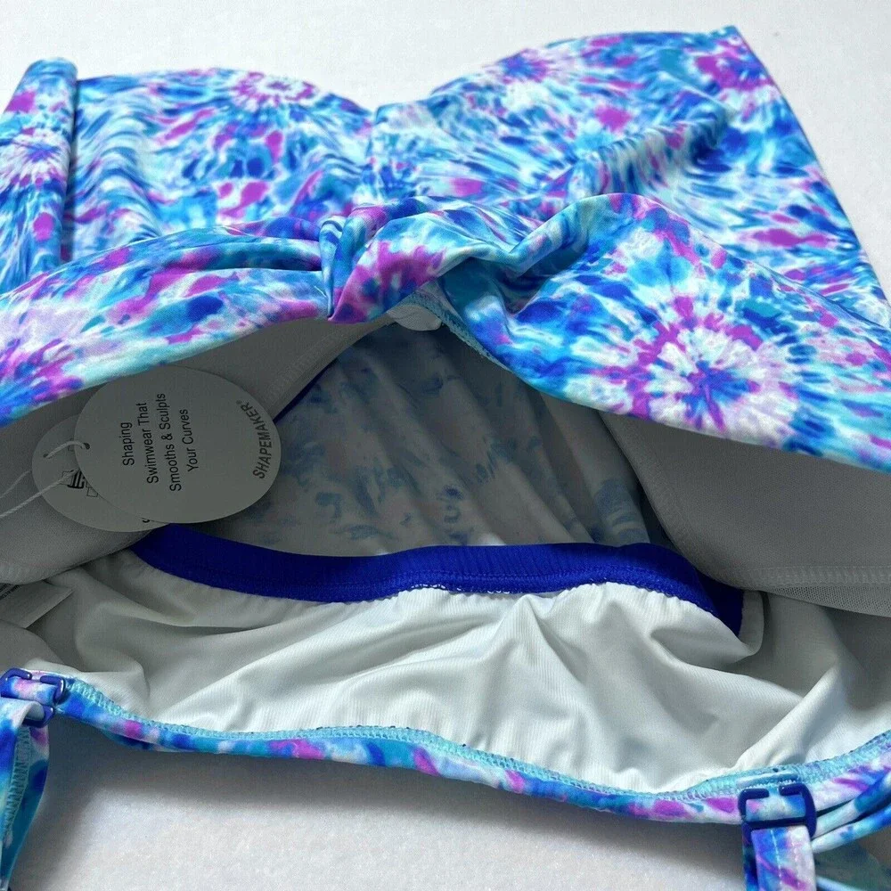Contours By Coco Reef Tankini Size 10 34D Shape Maker Swimwear Built In Bra NWT - Picture 11 of 16